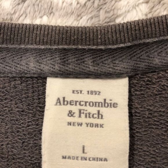 Abercrombie & Fitch Womens Gray Floral Long Sleeve Cropped Sweatshirt Size L - Picture 8 of 8